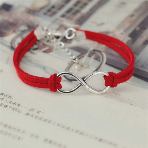 Infinity Red leather bracelet